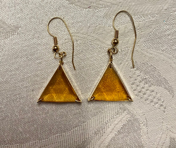 Star of David Amber Earrings 14kt gold