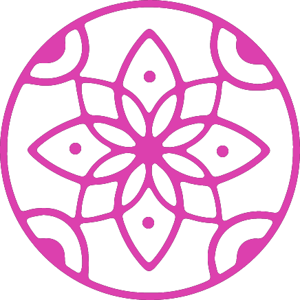 Pink colored Meditation related logo 