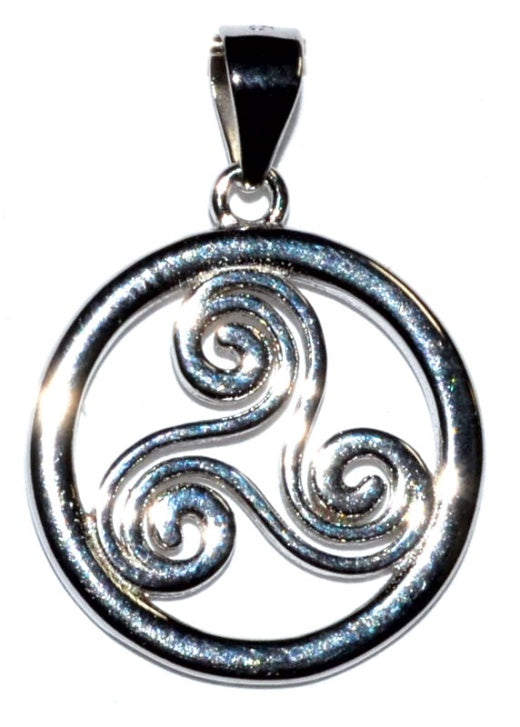 7D Trinity Spiral Sterling Silver Pendant 5/8