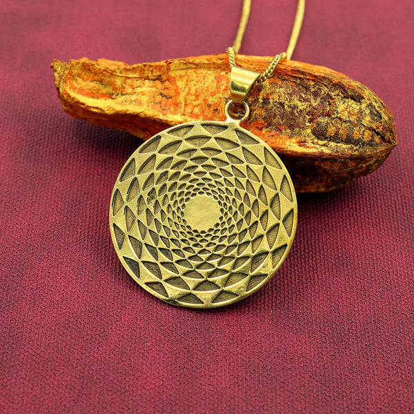 7D Brass Toroidal Vortex Pendant Necklace