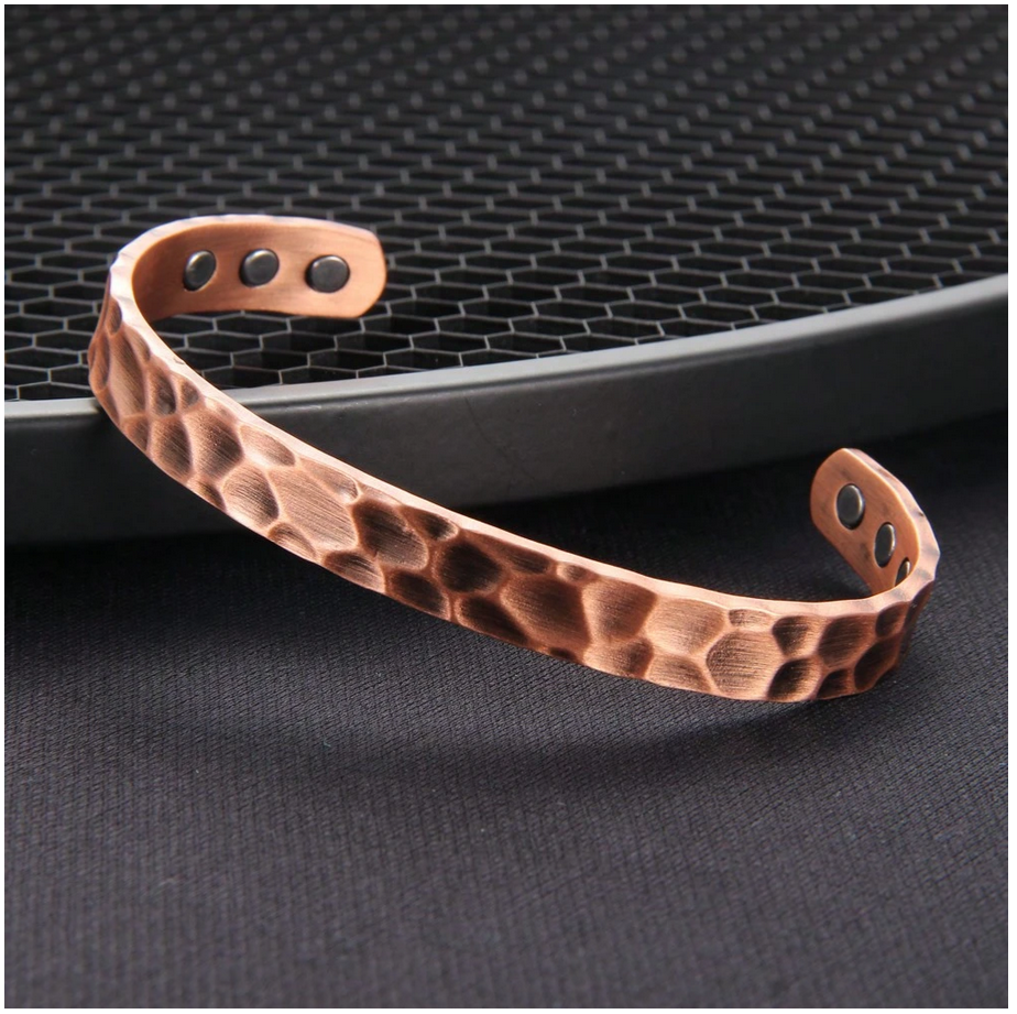 7D Hammered Copper Magnet Bracelet